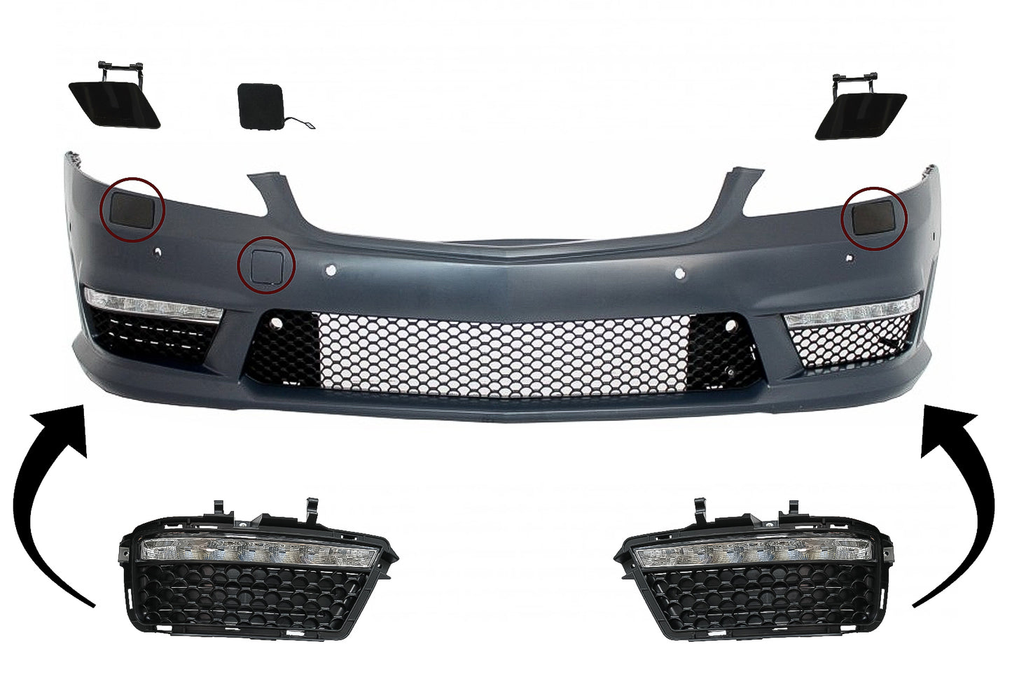 Vordere Stoßstange Teile für Mercedes S-Klasse W221 2005-2012 S63 S65 Look CarPartsTuning