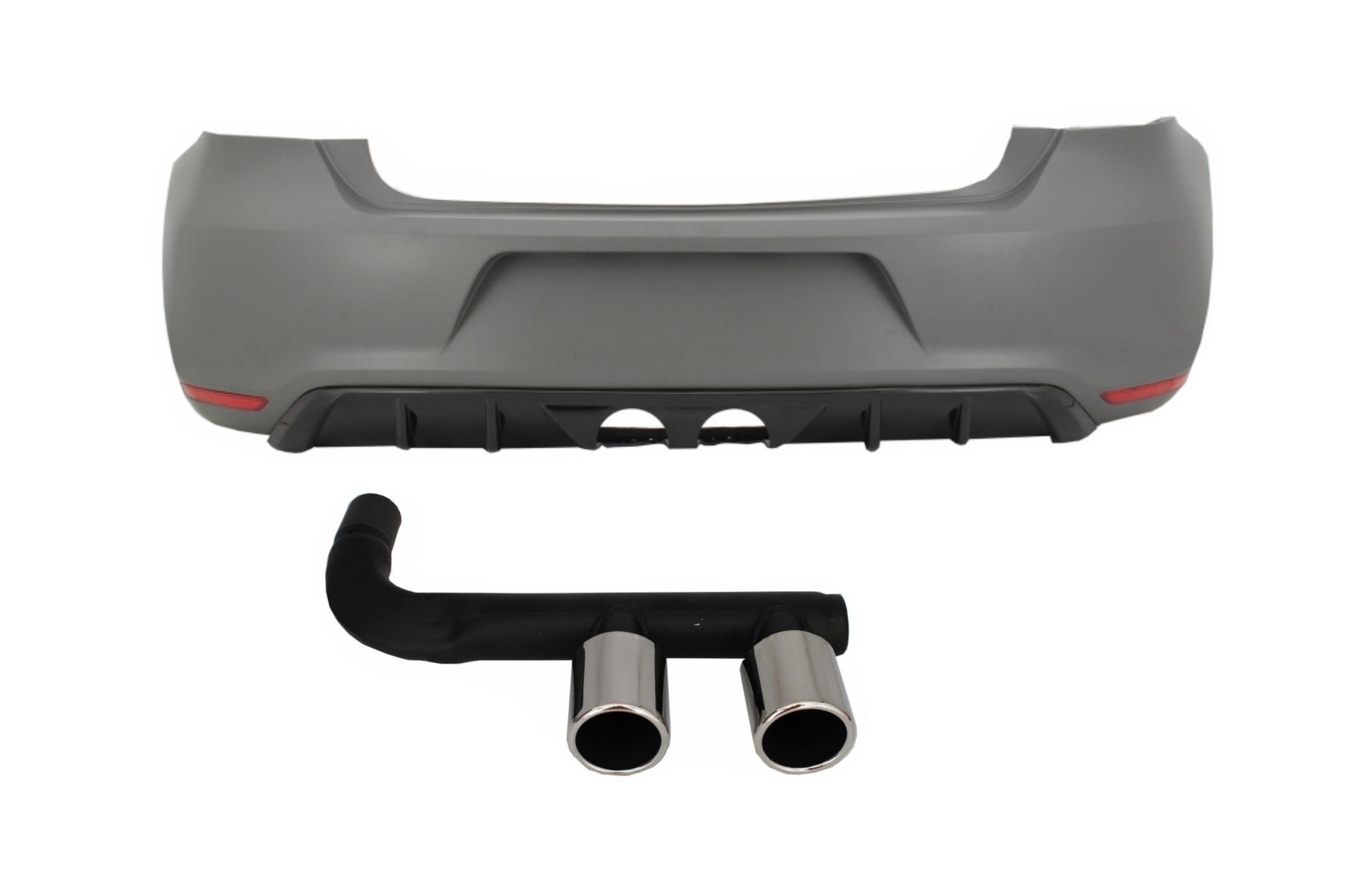 Hintere Stoßstange Auspuff System für VW Polo 6R 2009-2018 R400 Look Ohne PDC CarPartsTuning