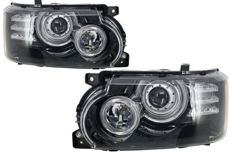 Scheinwerfer Mit Halterung Und Zentralem Kühlergrill Passend Für Land Range Rover Vogue L322 (2002-2009) Facelift-Design KITT