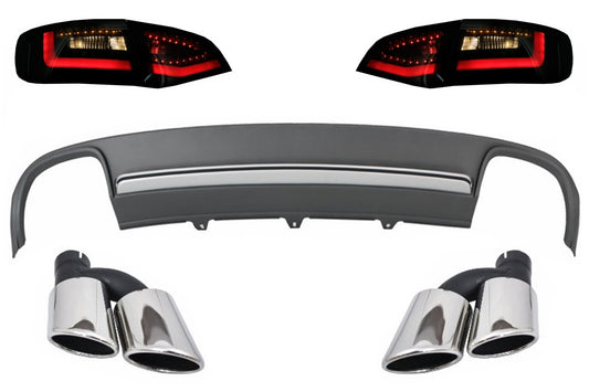 Stoßdiffusor Auspuff LED Rückleuchten für AUDI A4 B8 8K Pre Facelift Avant 08-11- CarPartsTuning