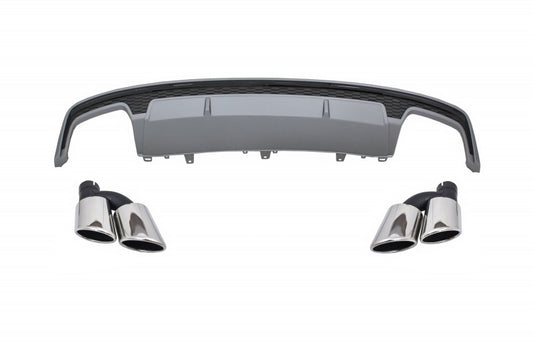 Diffusor für AUDI A7 4G Facelift 2015-2018 S7 Look Auspuff Schalldämpfer-Tipps CarPartsTuning