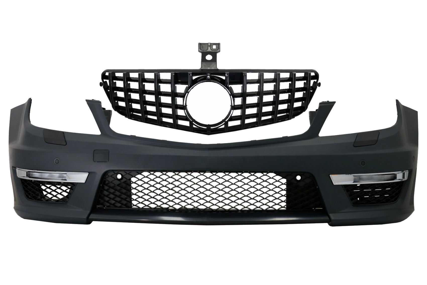 Stoßstange für Mercedes C-Klasse W204 12+ C63 Facelift Kühlergrill GT-R Schwarz CarPartsTuning