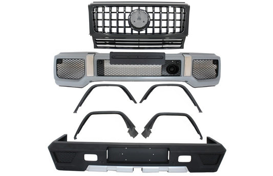 Bodykit für Mercedes G W463 1989-2017 G63 G65 Look Radkästen Gitter Glänzend schwarz CarPartsTuning