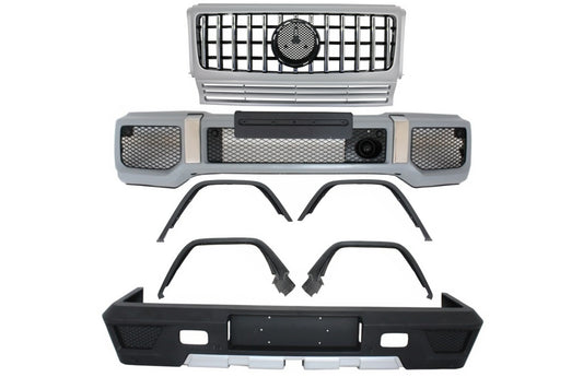 BodyKit für MERCEDES G W463 89-17 G63/65 Stoßstange Kotflügel Kühlergrill Silber CarPartsTuning