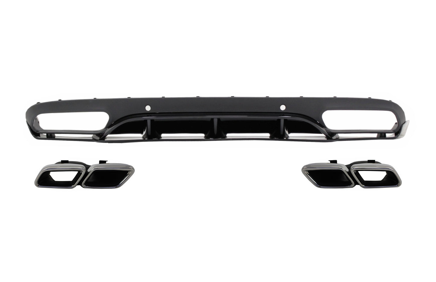 Heckstoßstangen-Diffusor Auspuff für Mercedes C C205 A205 14-19 C63 Ed 1 Look CarPartsTuning