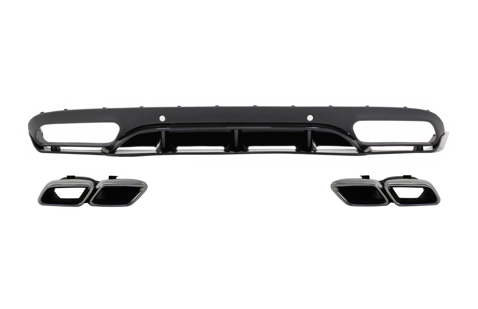 Heckstoßstangen-Diffusor Auspuff für Mercedes C C205 A205 14-19 C63 Ed 1 Look CarPartsTuning