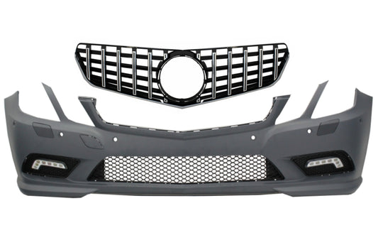 Frontstoßstange mit Frontgrill Panamericana passend für Mercedes E-Klasse C207 W207 A207 (2009-2012) Coupe Cabrio Sport Line Design KITT