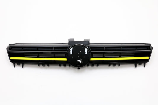 Kit für VW Golf 7 VII 5G 13-17 Stoßstange Gitter Diffusor Seitenschweller Gelb CarPartsTuning
