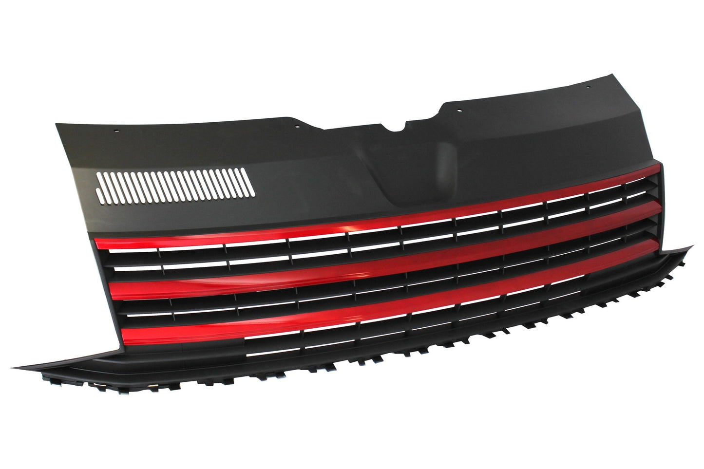Kühlergrill ohne Emblem für VW T6 Bus Transporter 2015-2019 Schwarz mit Rot CarPartsTuning