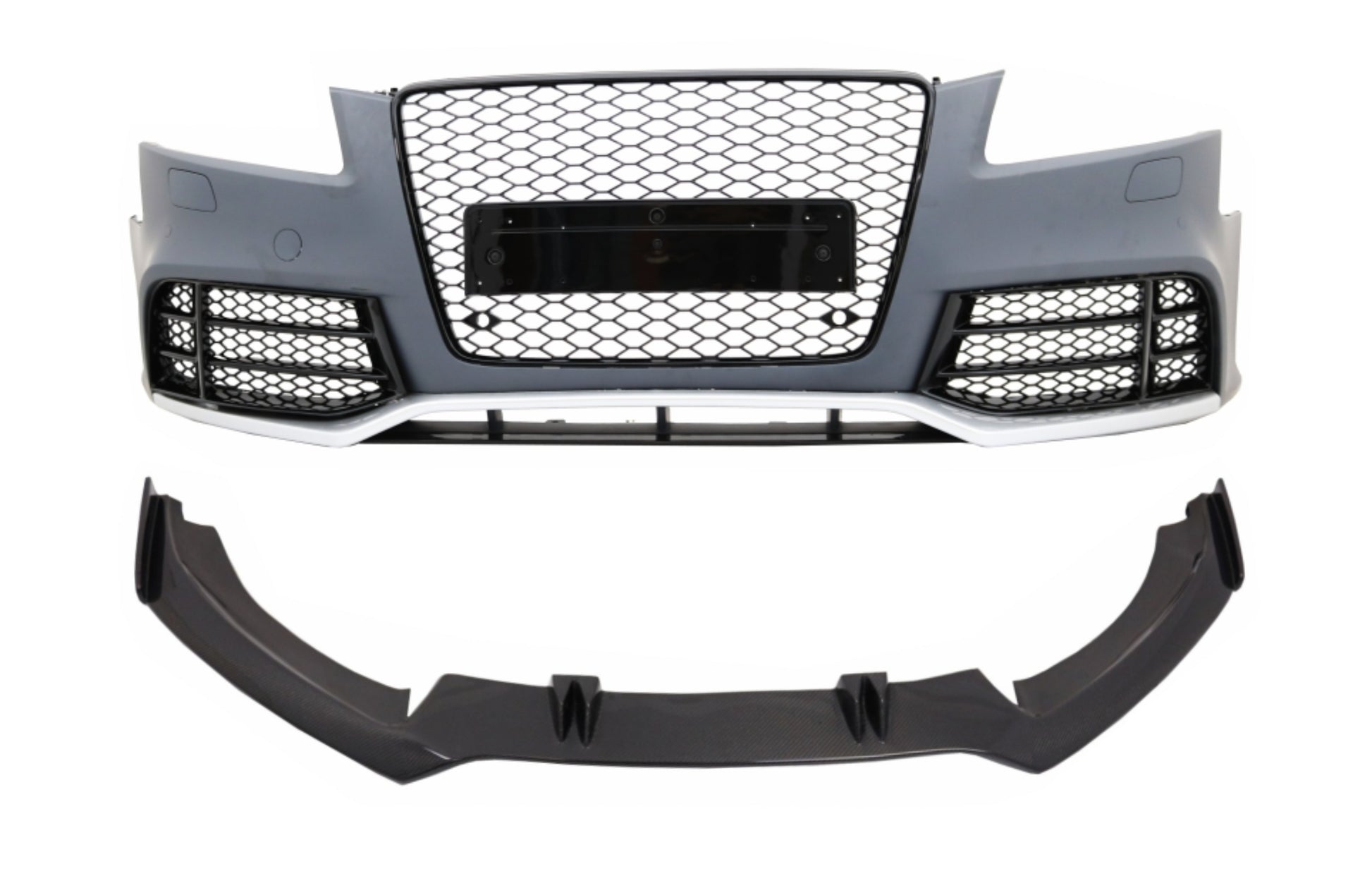 Stoßstange für AUDI A5 8T Pre Facelift 07-11 Spoiler Lippe RS5 Look Kohlenstoff CarPartsTuning