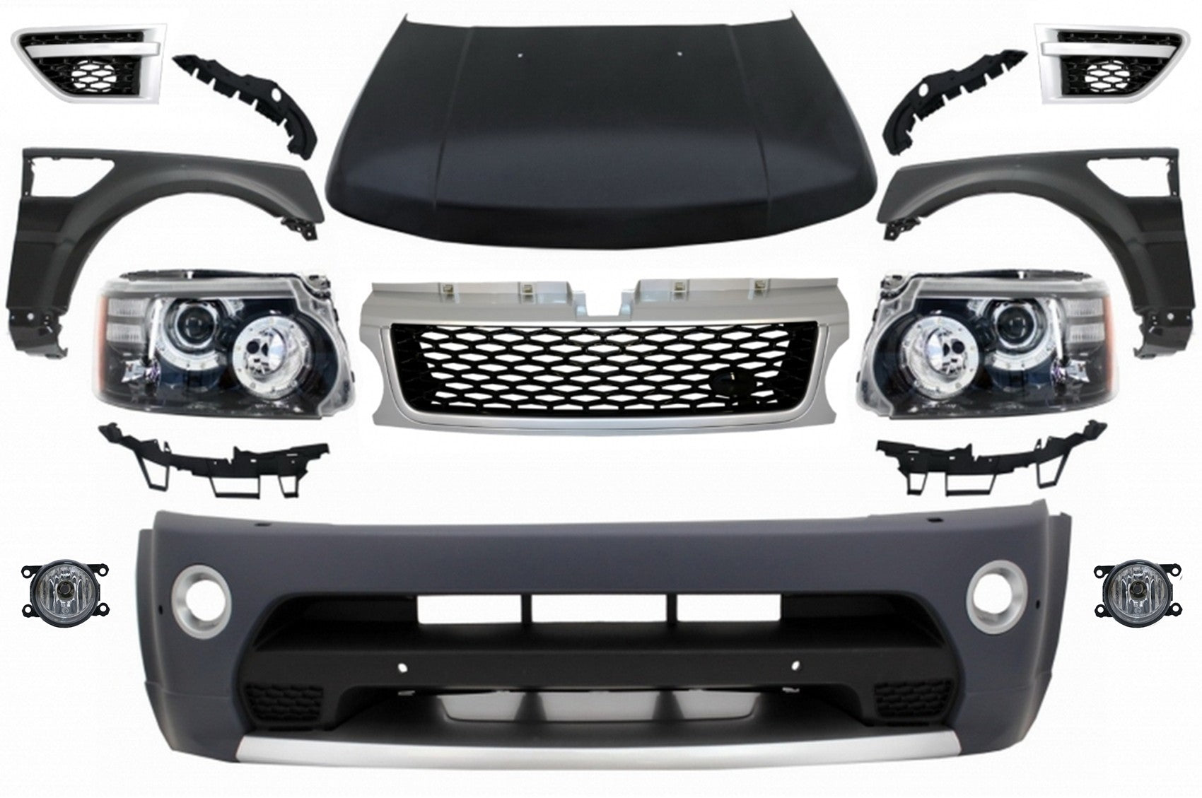 Umbau für Sport L320 05-13 Autobiographie Look Stoßstange Scheinwerfer Kotflügel CarPartsTuning