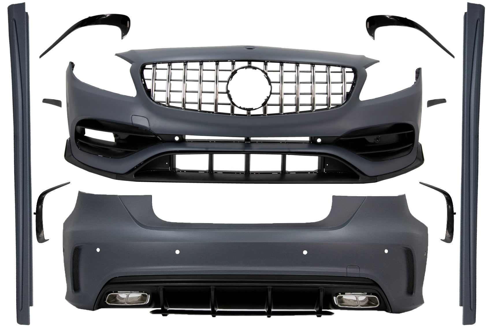 Body Kit für Mercedes A W176 12-18 Facelift A45 Look Stoßstange Kühlergrill CarPartsTuning