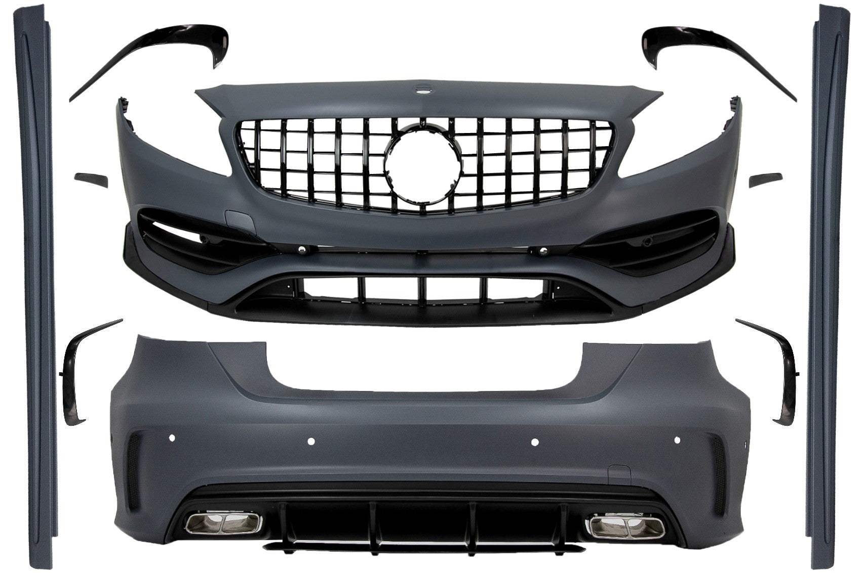 Body Kit für Mercedes A W176 12-18 Facelift A45 Look Stoßstange Kühlergrill CarPartsTuning