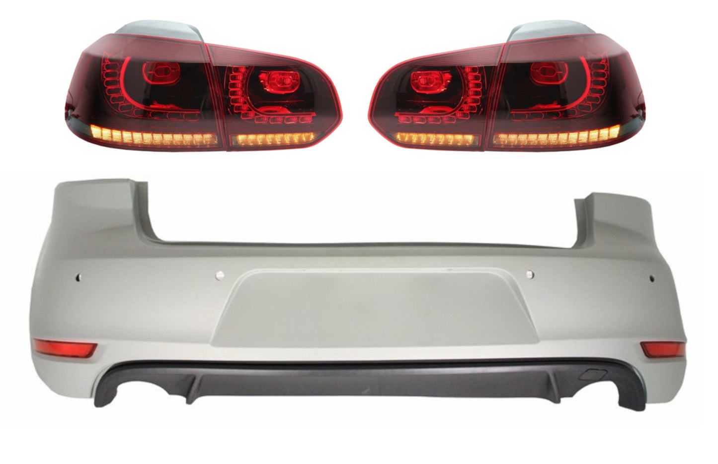 Heckstoßstange für VW Golf 6 VI 2008-2012 Rückleuchten FULL LED Dynamic GTI Look CarPartsTuning