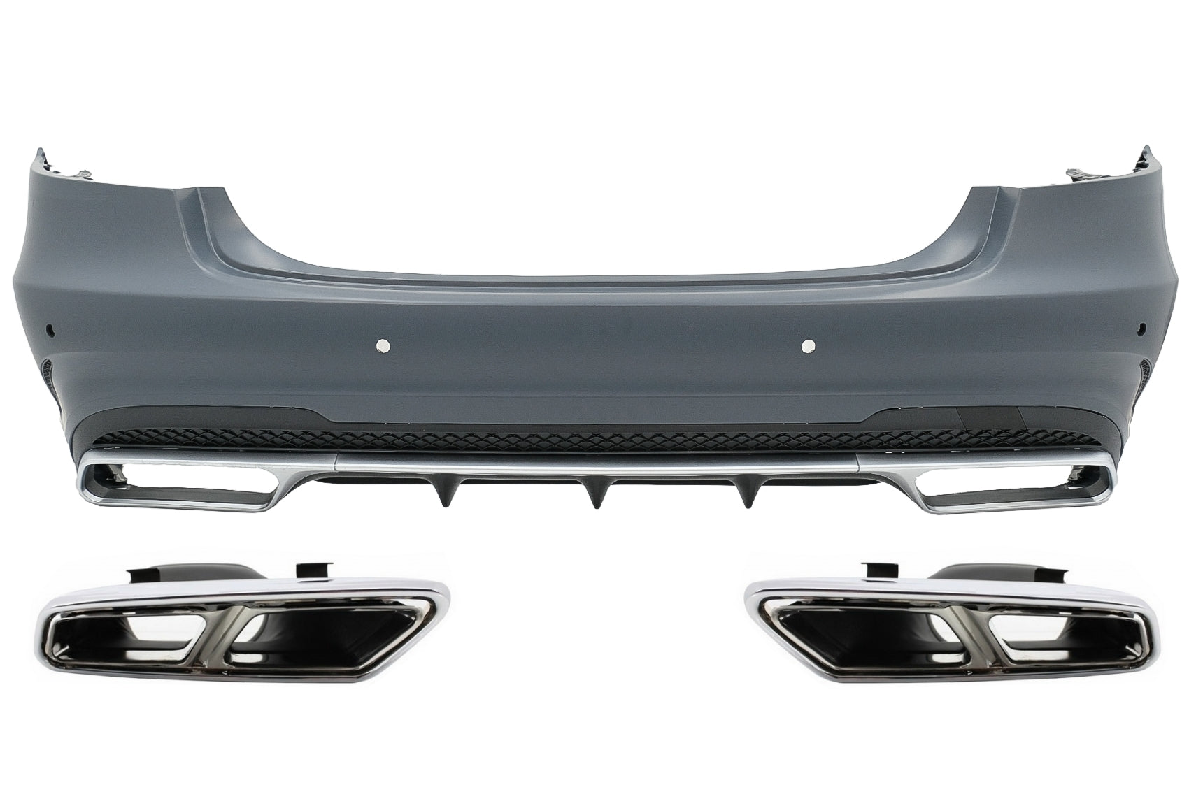 Stoßstange für Mercedes W212 E-Klasse Facelift 13-16 E63 Look Auspuffspitzen CarPartsTuning