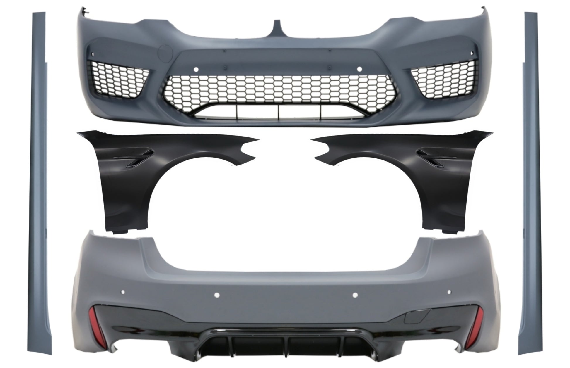 Bodykit für BMW 5er G30 2017+ Limousine mit Vordere Kotflügel Schwarz M5 Look CarPartsTuning