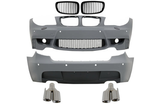 BodyKit für BMW 1er E81 E87 04-11 M Look PDC & Auspuff Schalldämpfer Tipps Chrom CarPartsTuning
