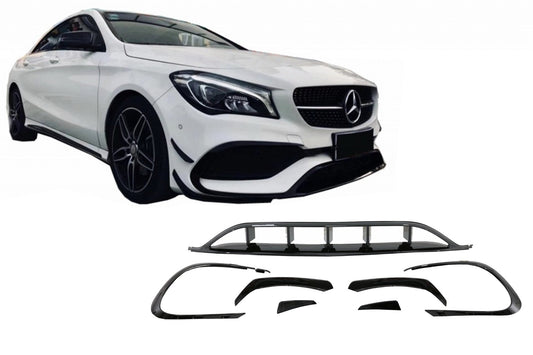 Splitter Aero Kit für Mercedes CLA W117 Facelift 16-18 CLA45 Look Canards Glänzend schwarz CarPartsTuning