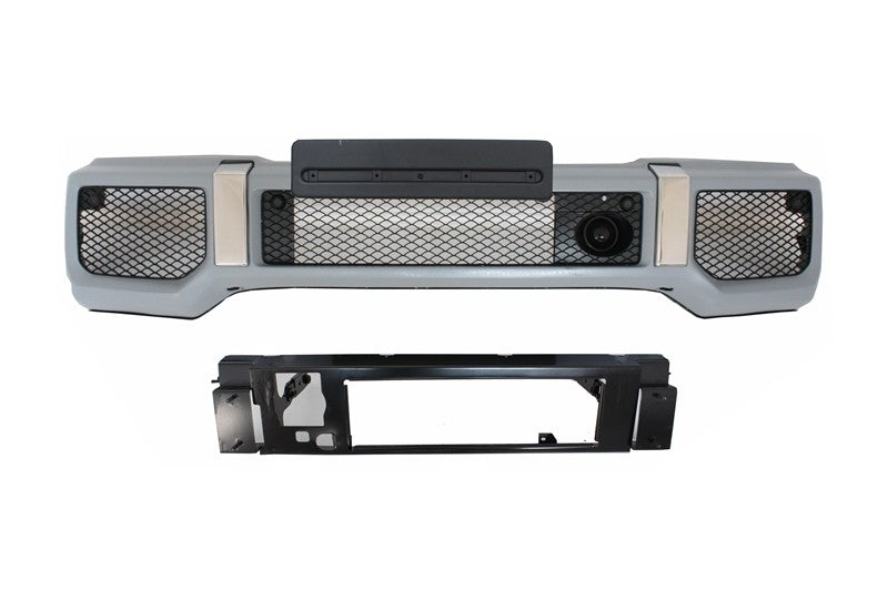 Stoßstange für Mercedes G W463 1990-2014 G65 Look Radkästen Gitter Silber CarPartsTuning