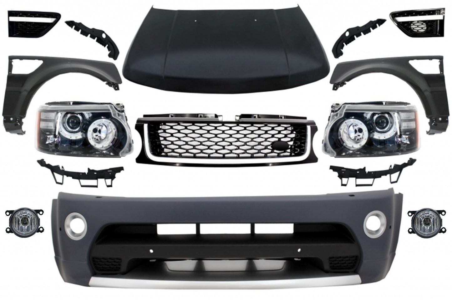 Umbau für Sport L320 05-13 Autobiographie Look Stoßstange Scheinwerfer Kotflügel CarPartsTuning