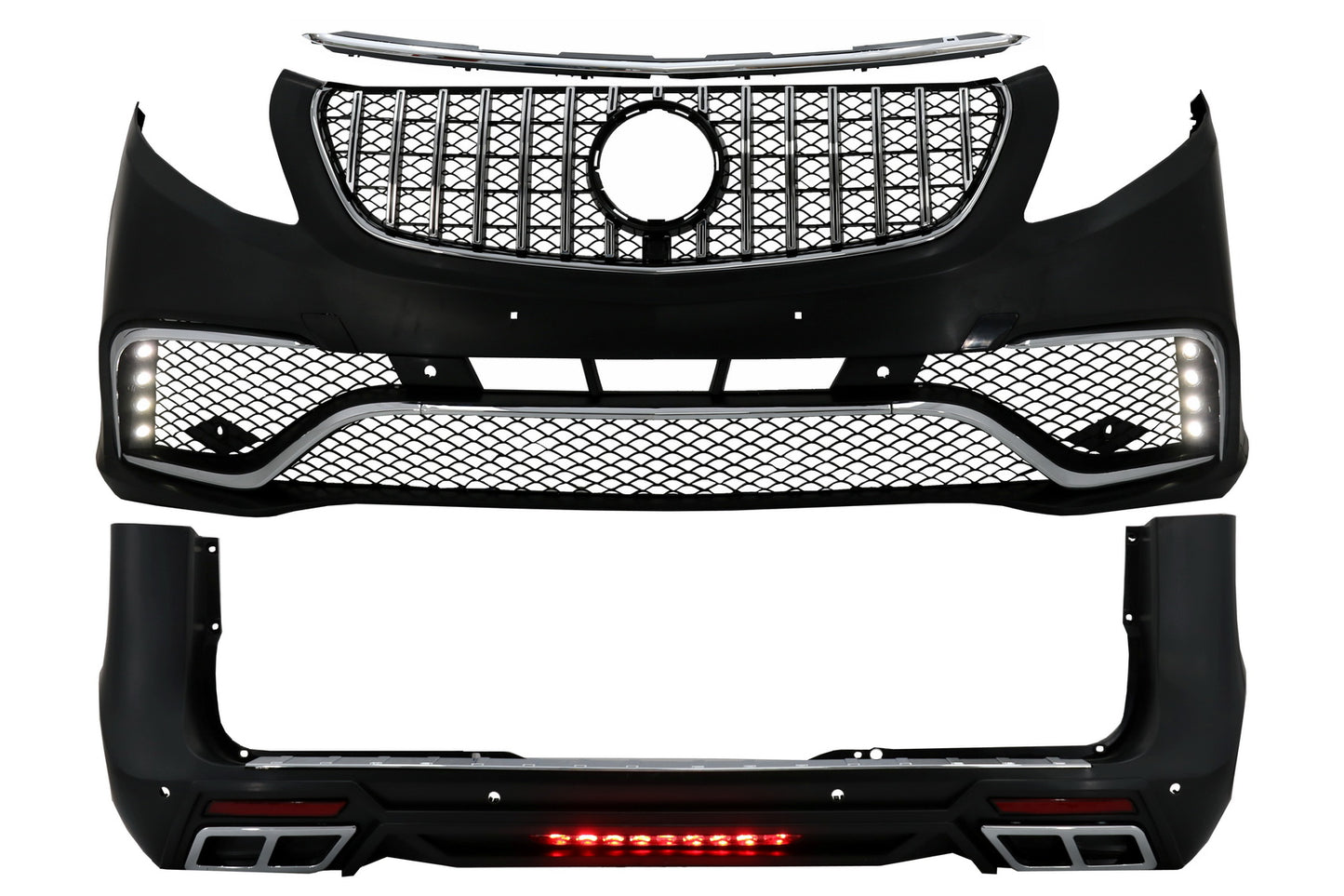 Bodykit für Mercedes V-Klasse W447 2014+ Gitter Heckschutz Fußplatte CarPartsTuning