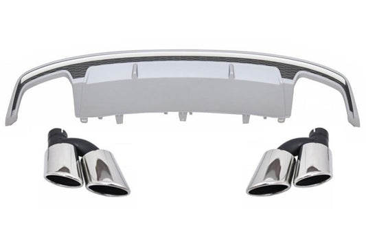 Luftverteiler Diffusor Endrohre für AUDI A7 4G MOPF 15-18 S7 Look SE Stoßstange CarPartsTuning