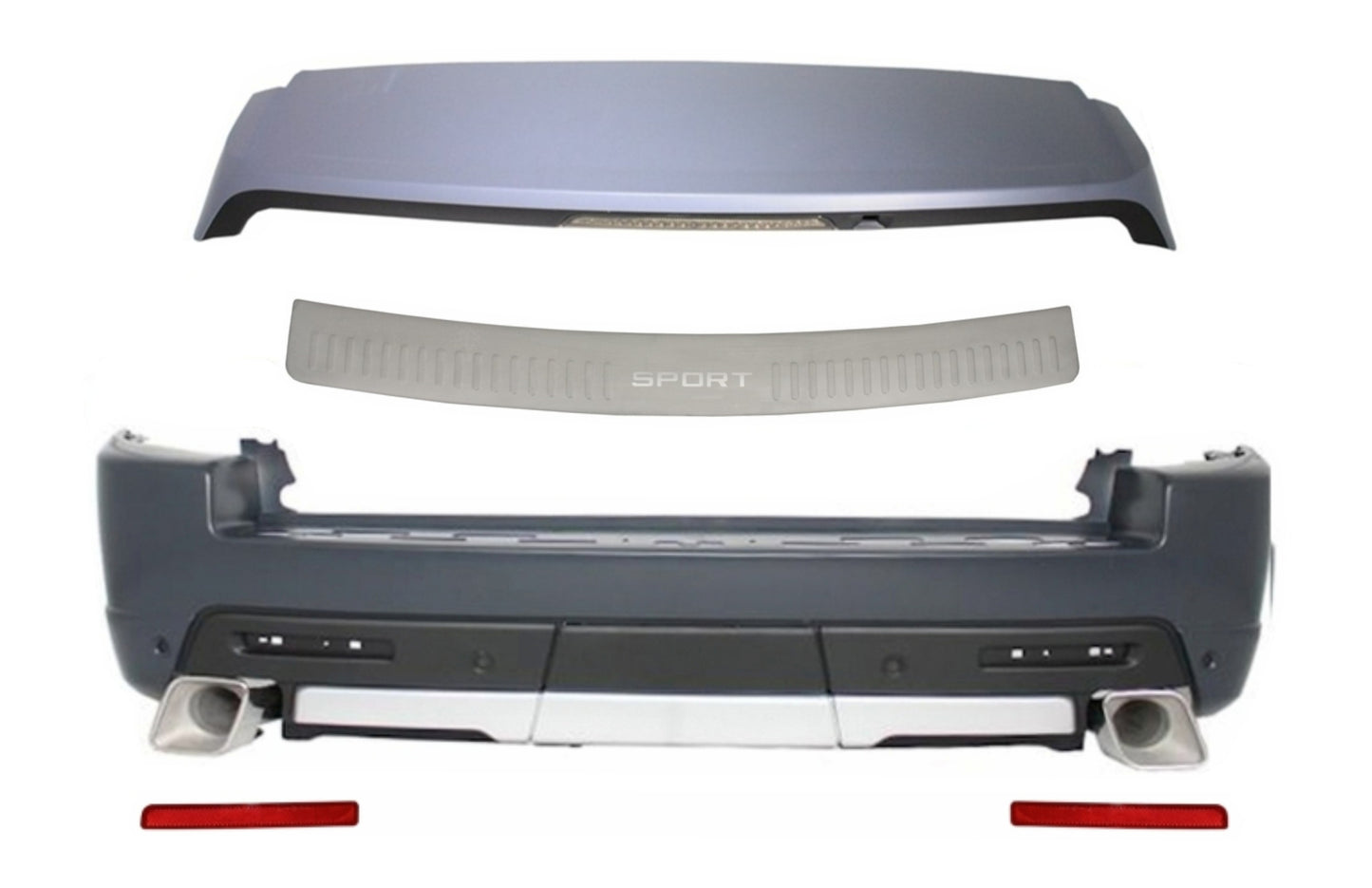 Hintere Stoßstange für Sport 05-09 L320 Autobiography Look Fußplatte Dachspoiler CarPartsTuning