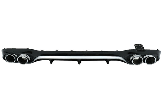 Heckdiffusor mit Endrohren passend für Mercedes E-Klasse W213 (ab 2016) E53 Design Silver Edition KITT