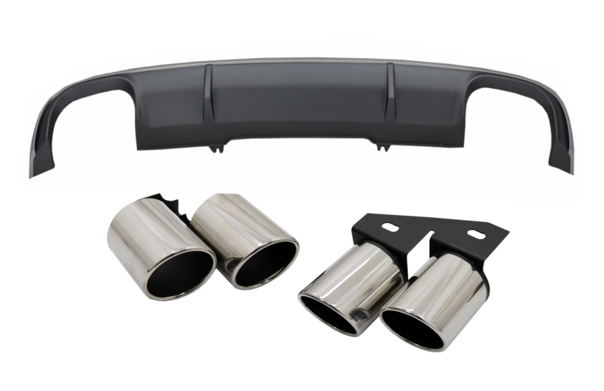 Stoßstange diffusor für AUDI A4 B9 8W Limo Avant 16-18 Auspuffspitzen S4 Design CarPartsTuning