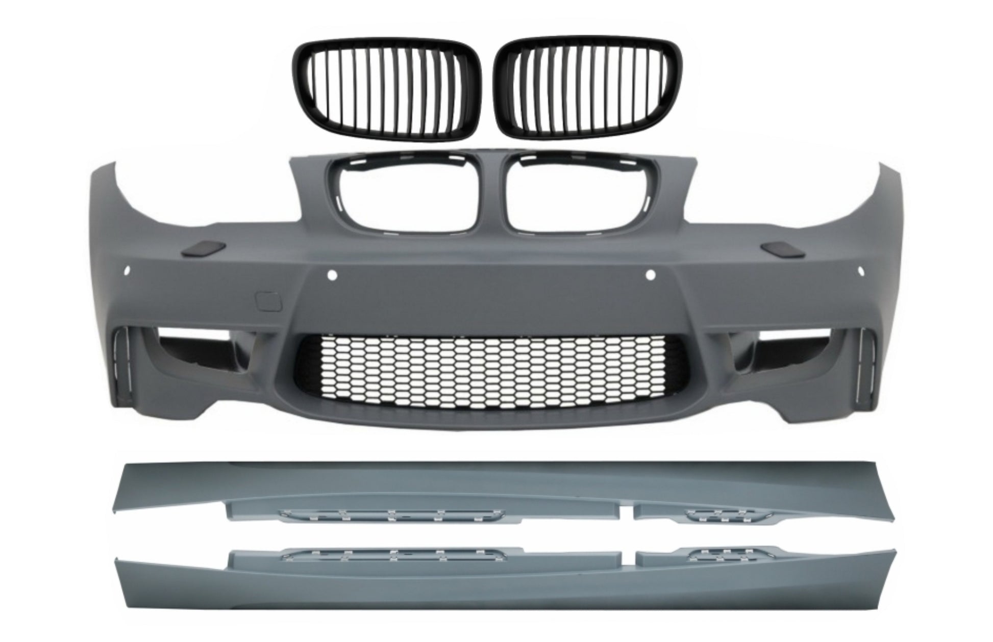 Frontstoßstange für BMW 1er E87 2004-2011 1M Look Luftkanal Vent Seitenschweller CarPartsTuning