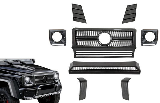 Carbon Teile für Mercedes W463 90-14 G65 Look Gitter Scheinwerfer Abdeckungen Spoiler CarPartsTuning