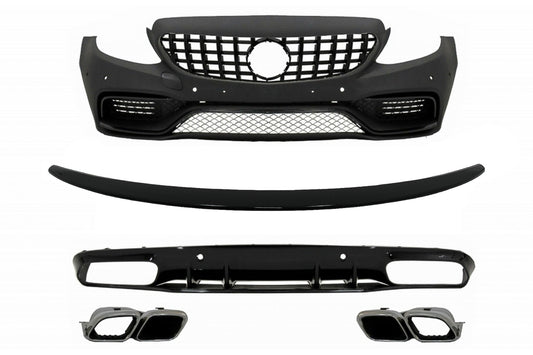 Stoßstange für Mercedes C-Klasse C205 A205 14-19 Kühlergrill Spoiler C63S Look CarPartsTuning