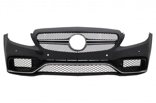 Stoßstange für Mercedes C C205 A205 14-19 C63S Design Silberne Spitzen Diffusor Carpartstuning Austria