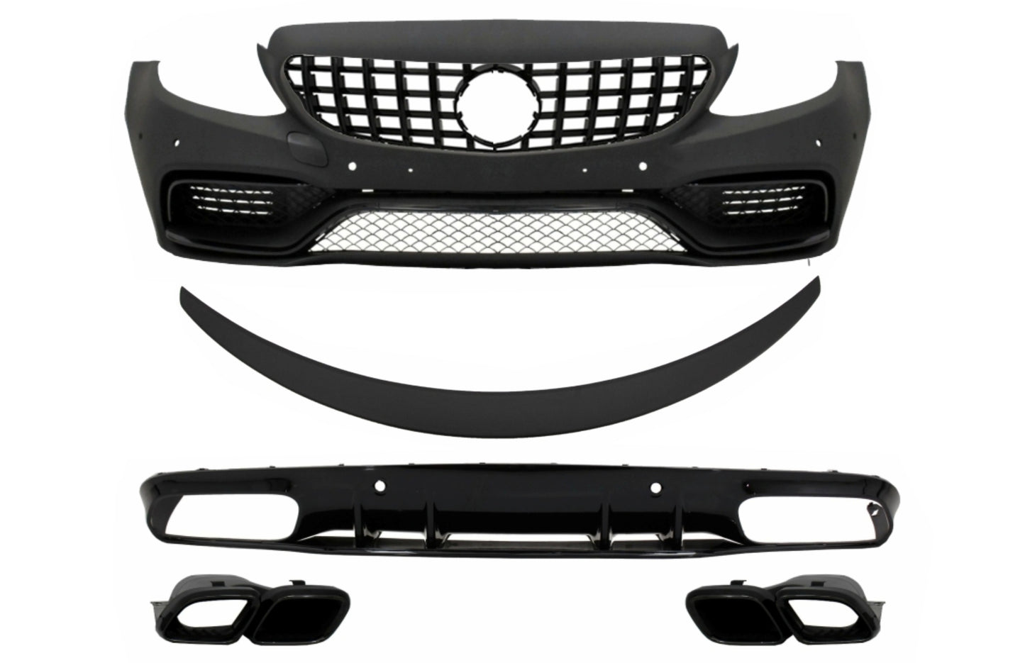 Stoßstange für Mercedes C205 A205 Coupe Cabrio 14-19 Spoiler Diffusor C63S Look CarPartsTuning