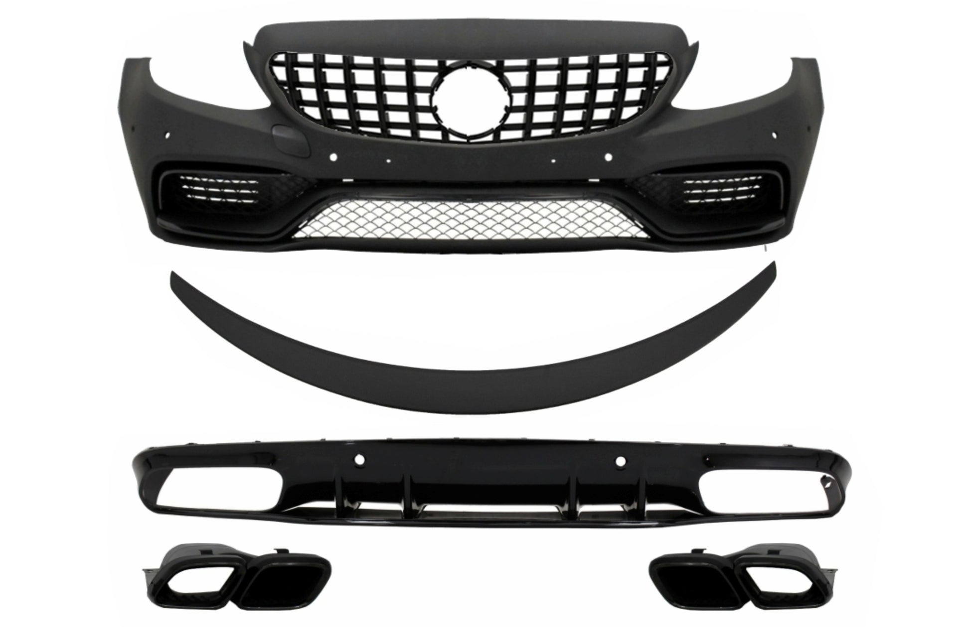 Stoßstange für Mercedes C205 A205 Coupe Cabrio 14-19 Spoiler Diffusor C63S Look CarPartsTuning
