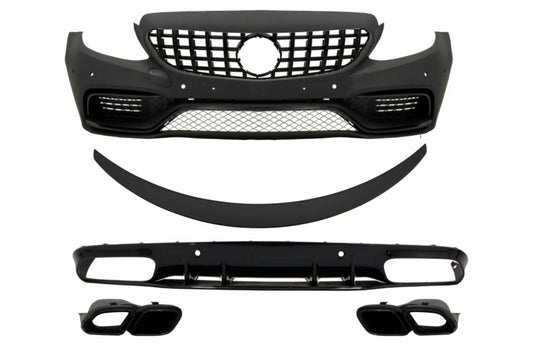 Stoßstange für Mercedes C205 A205 Coupe Cabrio 14-19 Spoiler Diffusor C63S Look CarPartsTuning