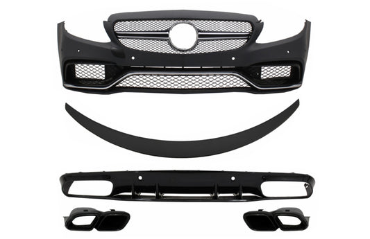 Stoßstange für Mercedes C C205 A205 Coupé Cabrio 14-19 Spoiler Diffusor C63S Look CarPartsTuning