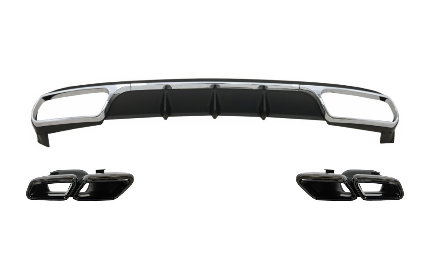 Diffusor für Mercedes W212 Facelift 13-16 nur Standard Stoßstange Auspuff Tipps CarPartsTuning