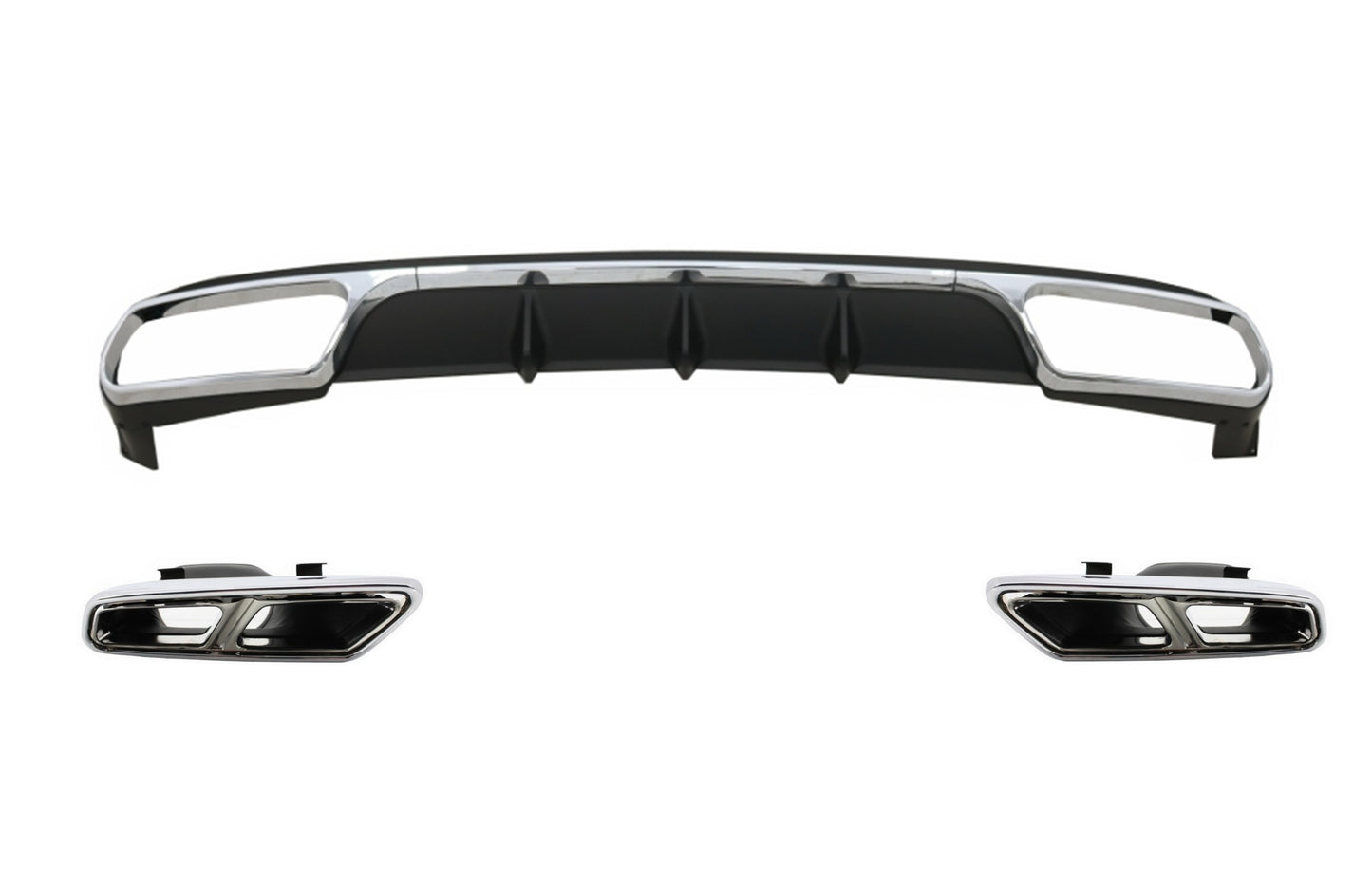 Diffusor für Mercedes W212 Facelift 13-16 E65 Look nur Standard Stoßstange Tips CarPartsTuning
