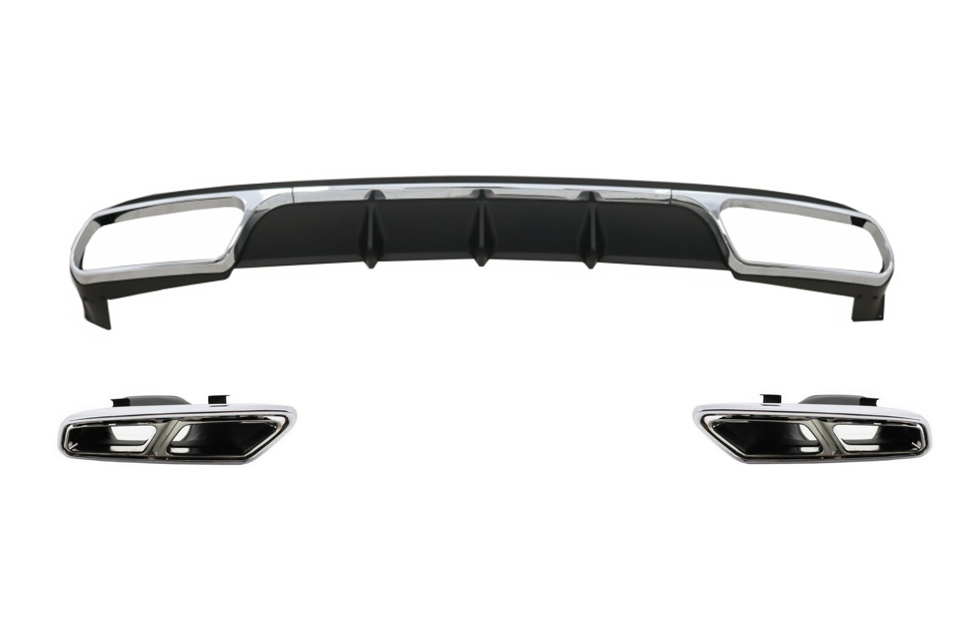 Diffusor für Mercedes W212 Facelift 13-16 E65 Look nur Standard Stoßstange Tips CarPartsTuning