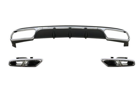 Diffusor für Mercedes W212 Facelift 13-16 E65 Look nur Standard Stoßstange Tips CarPartsTuning