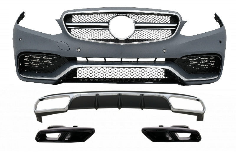 Diffusor für Mercedes E W212 Facelift 13-16 nur Standard Stoßstange Auspuff Tips CarPartsTuning