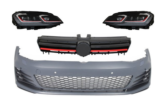 Stoßstange für VW Golf VII 7 5G 13-17 GTI Look Kühlergrill LED Dynamische CarPartsTuning