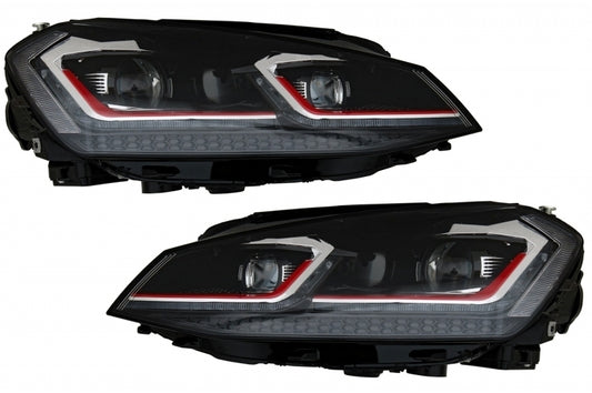 Stoßstange für VW Golf 7 13-17 GTI Look Gitter LED Scheinwerfer Dynamisch Lichter- CarPartsTuning