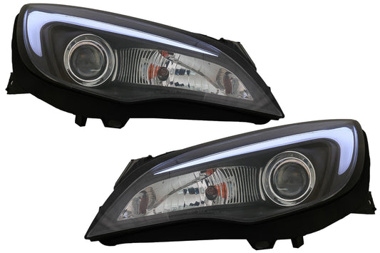LED DRL Scheinwerfer für OPEL ASTRA J 2010-2015 ROHR LICHT SCHWARZ CarPartsTuning
