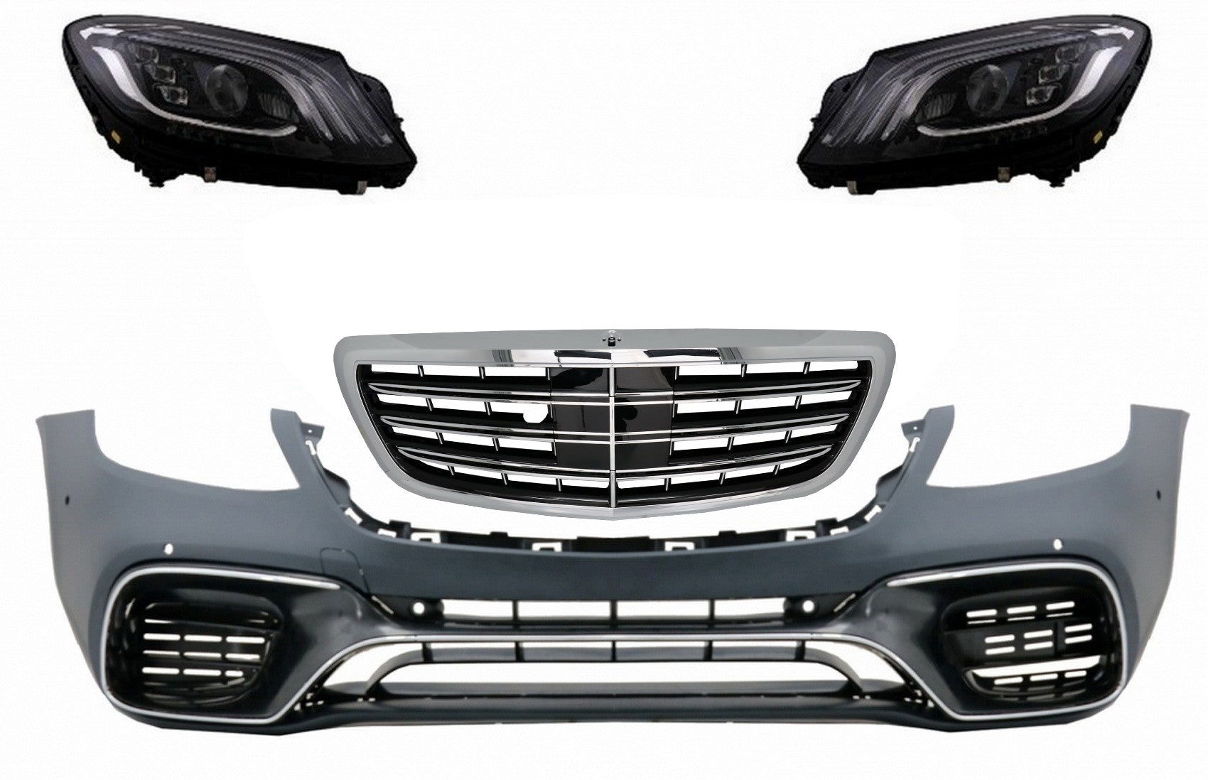 Stoßstange Kühlergrill Scheinwerfer Voll-LED für MERCEDES S-Klasse W222 13-06.17 CarPartsTuning