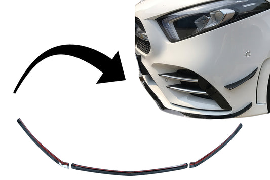 Frontstoßstange Lip Erweiterung für MERCEDES A W177 V177 04.18+ A35 Look Schwarz CarPartsTuning