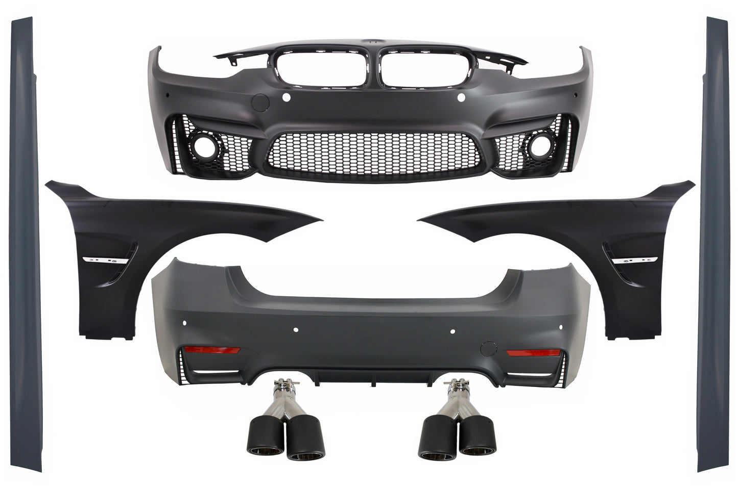Body Kit für BMW F30 11-19 Stoßstange Auspuffspitzen Carbon EVO II M3 CS Design CarPartsTuning