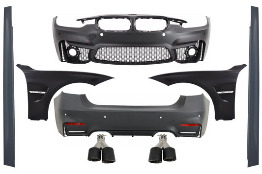 Body Kit für BMW F30 11-19 Stoßstange Auspuffspitzen Carbon EVO II M3 CS Design CarPartsTuning