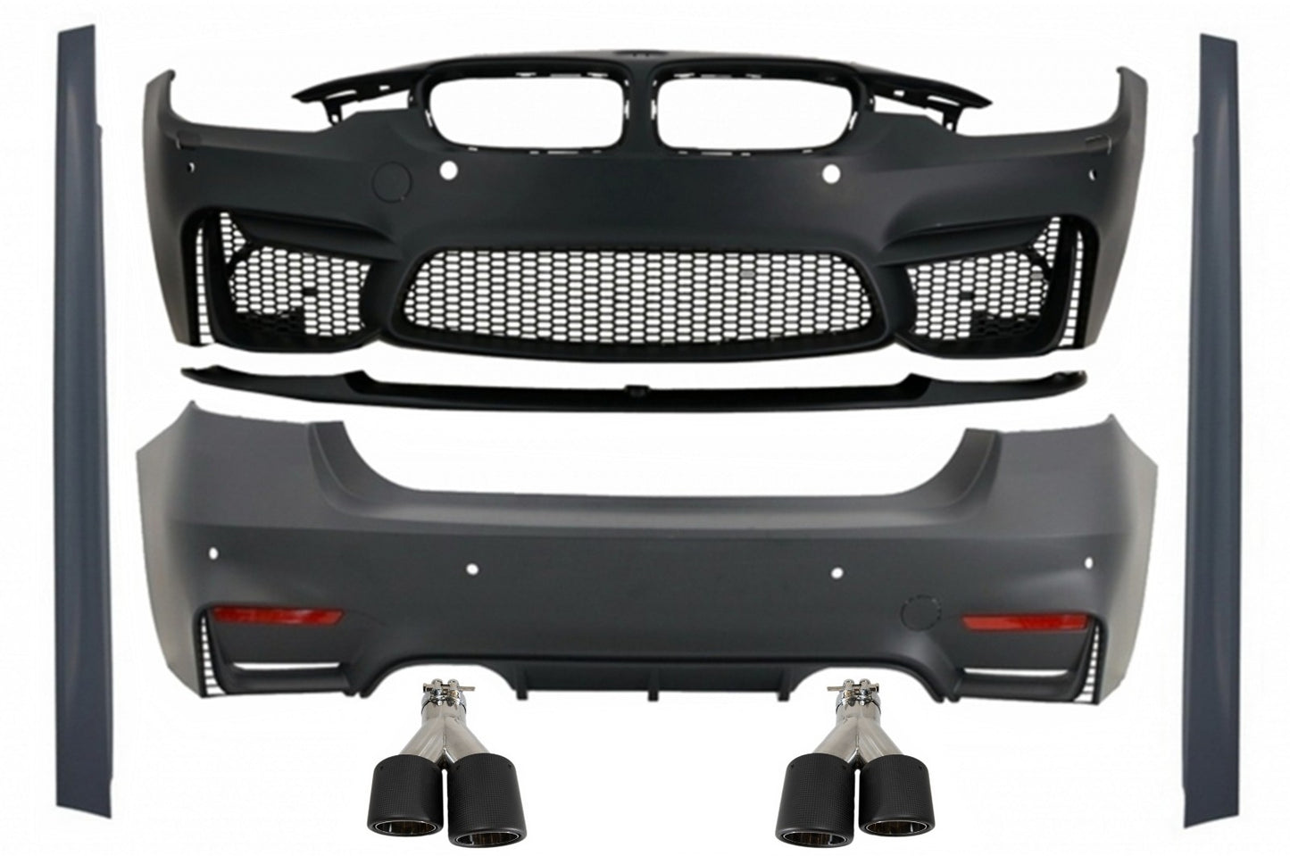 Body Kit für BMW F30 11-19 Stoßstange Auspuffspitzen Carbon EVO II M3 CS Style CarPartsTuning